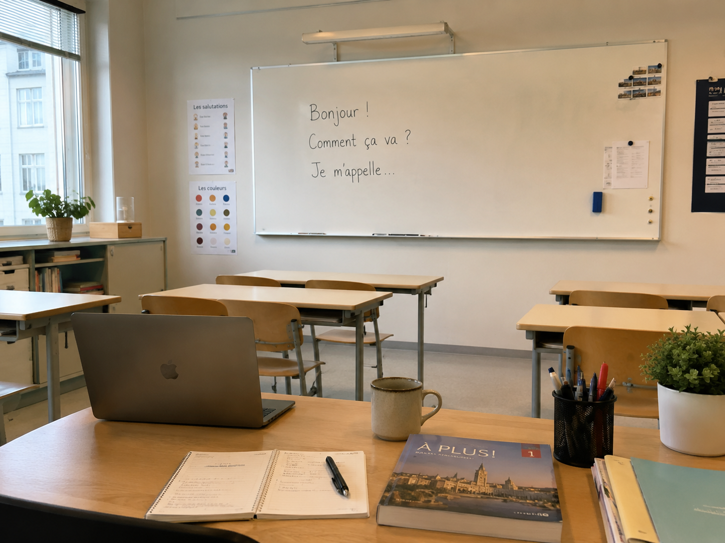 Ranskan kielen oppitunti Espoon kaupungin koulussa